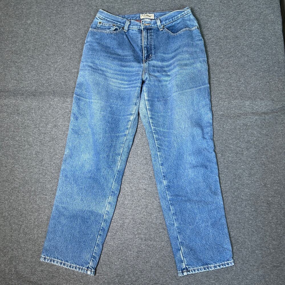 vintage 90s LL Bean relaxed fit flannel lined jeans 12 reg